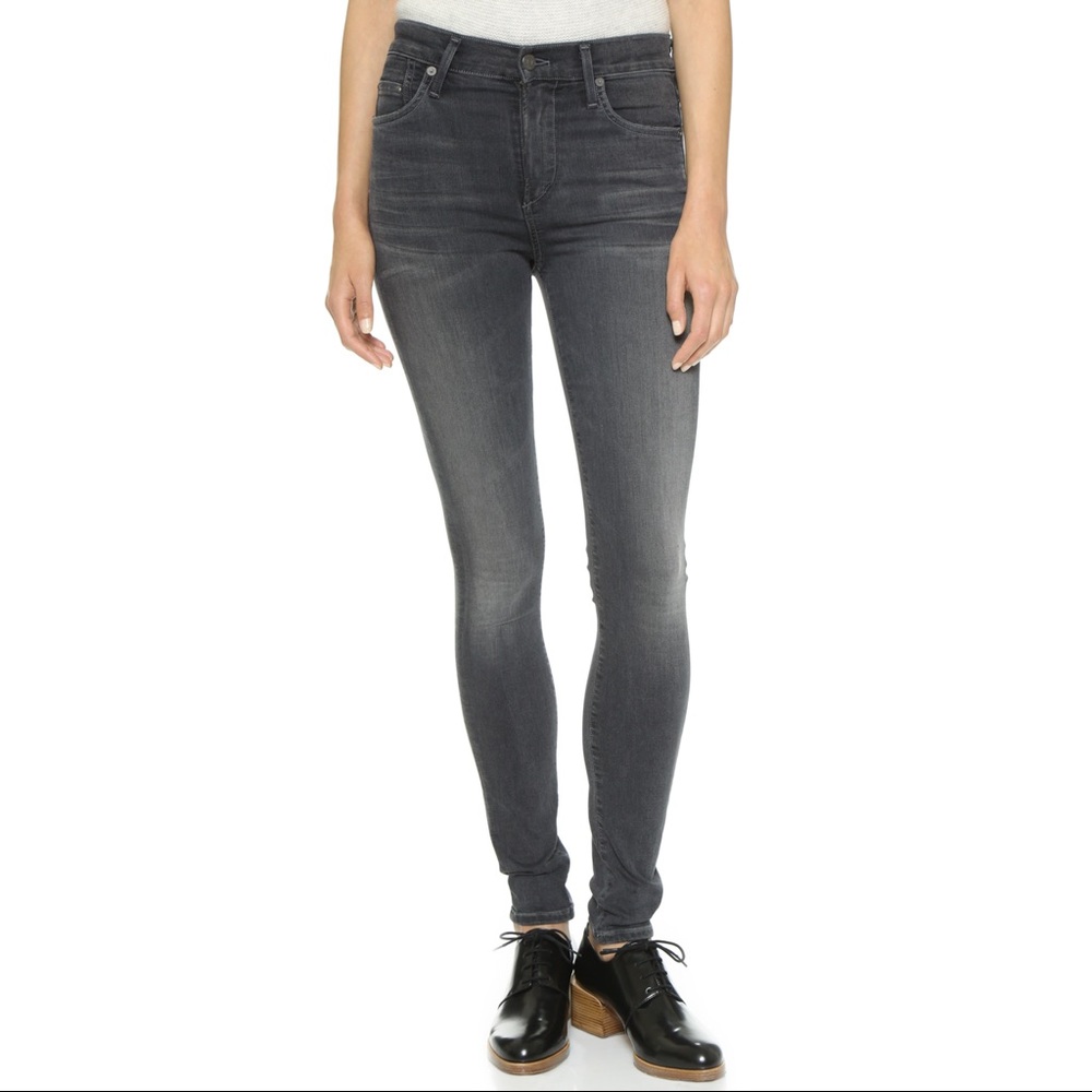 Citizens of humanity rocket high rise skinny jeans grey wash size 26